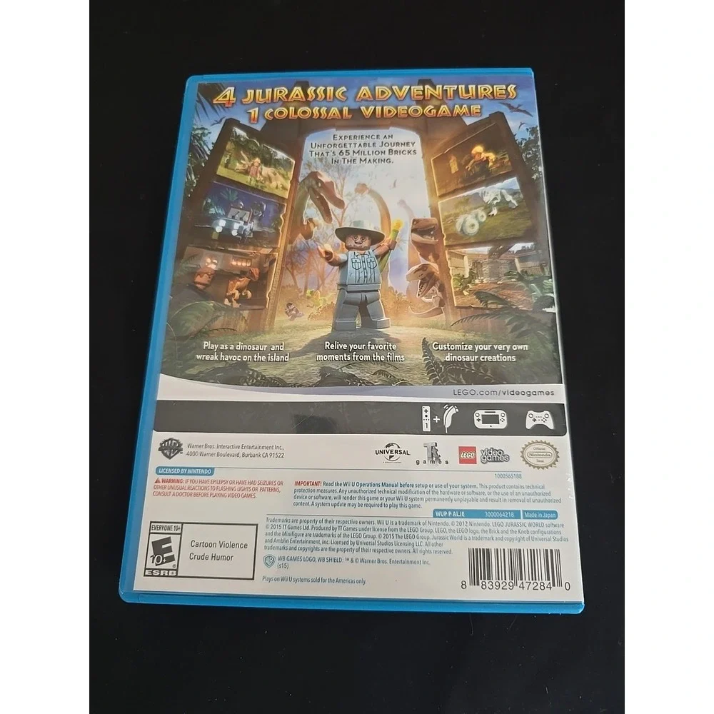 LEGO Jurassic World Nintendo Wii‎ U 2015 Wii U Jurassic Park Video Game